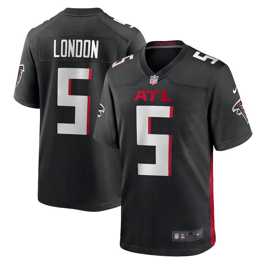 Men Atlanta Falcons #5 Drake London Nike Black 2022 NFL Draft First Round Pick Game Jersey